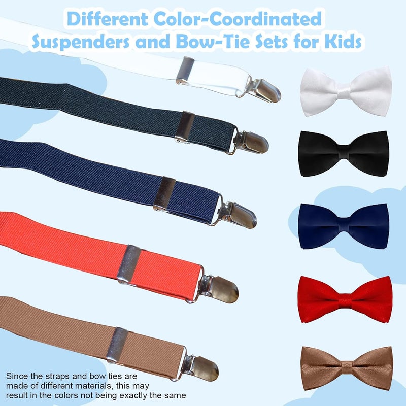 Royisafie Bow Ties for Boys,Suspenders for Boys,Toddler Suspenders,Kids Bow Tie,Boys Suspenders and Bow Tie Set - Image 5